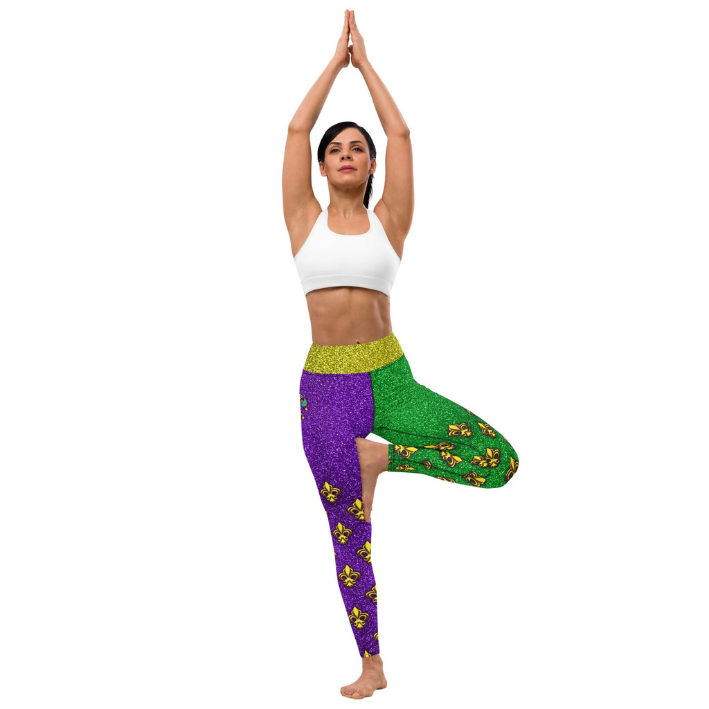 Mardi Gras Mask Yoga Leggings
