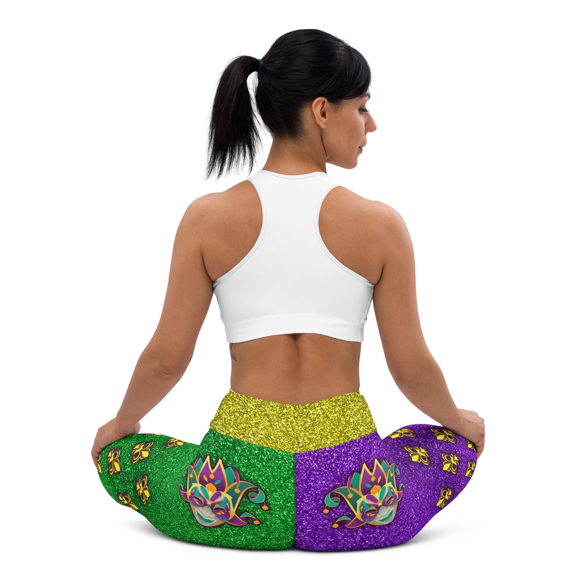 Mardi Gras Mask Yoga Leggings
