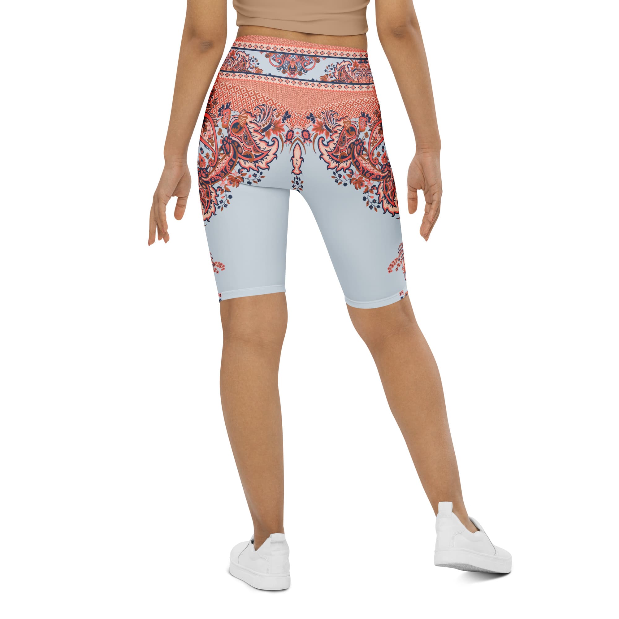 Mediterranean Paisley Biker Shorts