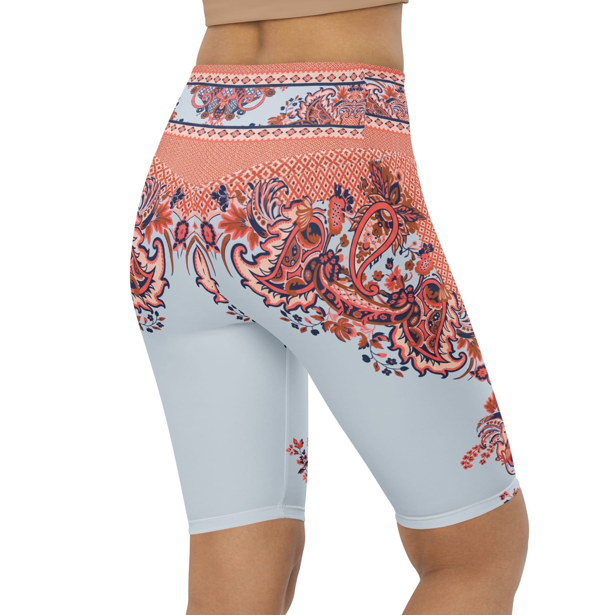 Mediterranean Paisley Biker Shorts
