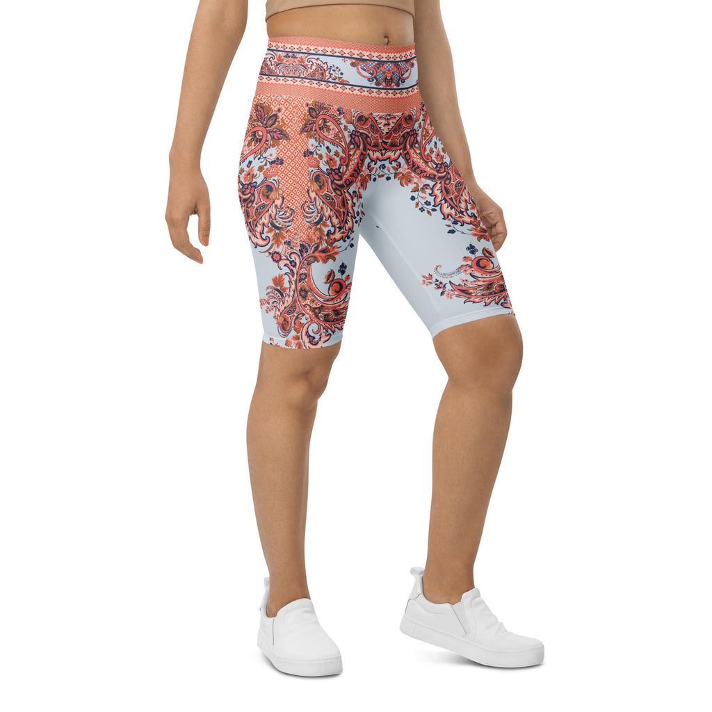 Mediterranean Paisley Biker Shorts