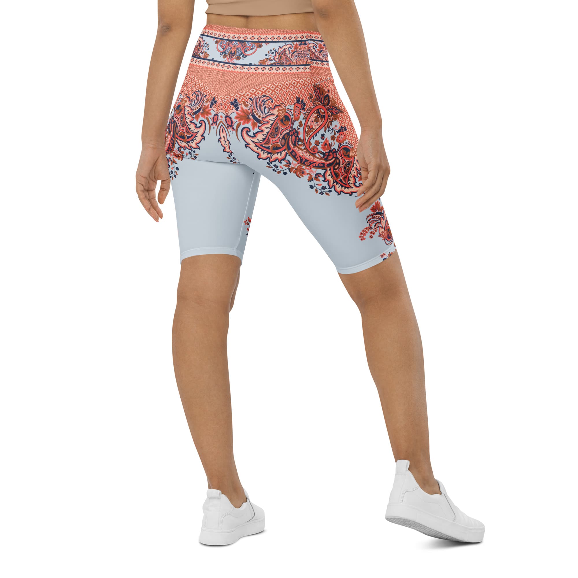 Mediterranean Paisley Biker Shorts
