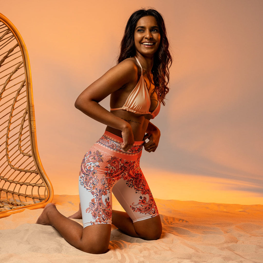 Mediterranean Paisley Biker Shorts