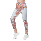 Mediterranean Paisley Crossover Leggings With Pockets