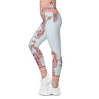 Mediterranean Paisley Crossover Leggings With Pockets