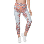 Mediterranean Paisley Crossover Leggings With Pockets