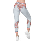 Mediterranean Paisley Crossover Leggings With Pockets