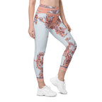 Mediterranean Paisley Crossover Leggings With Pockets