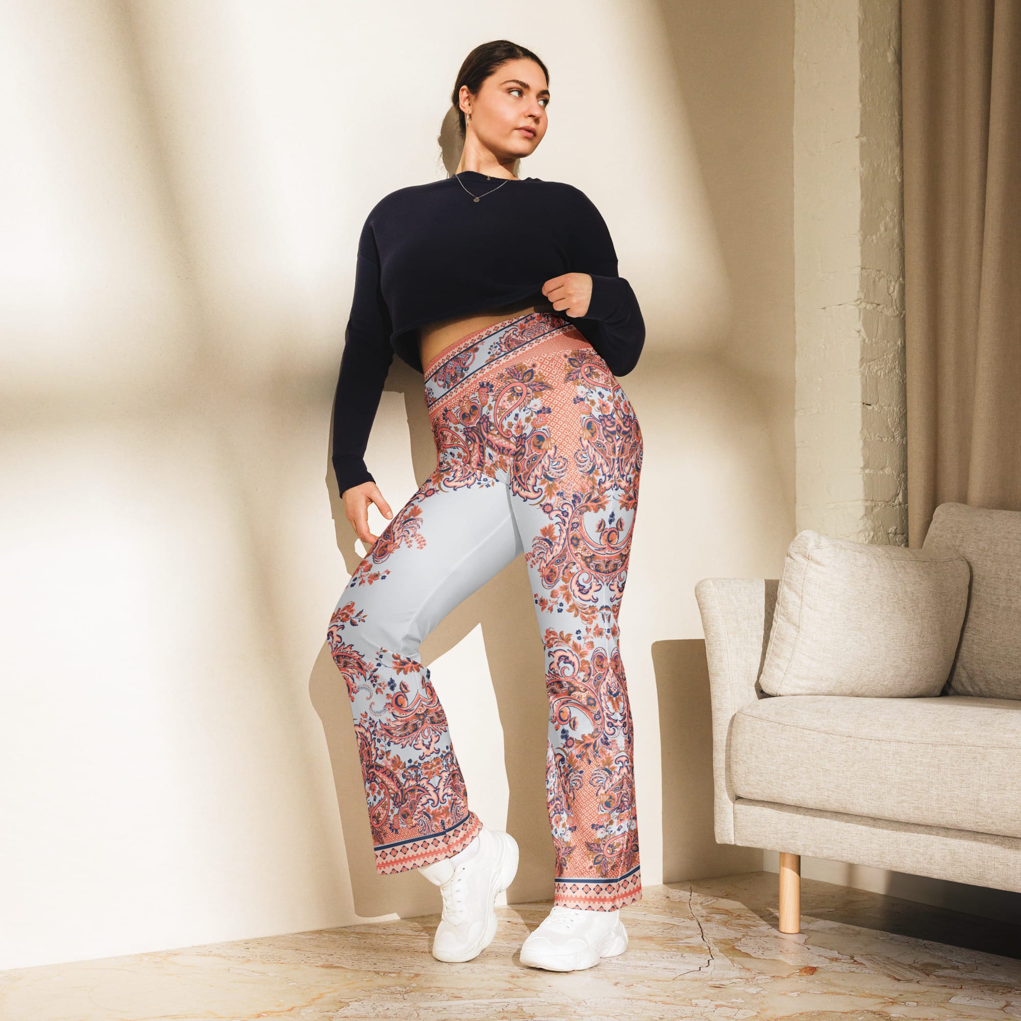 Mediterranean Paisley Flare Leggings
