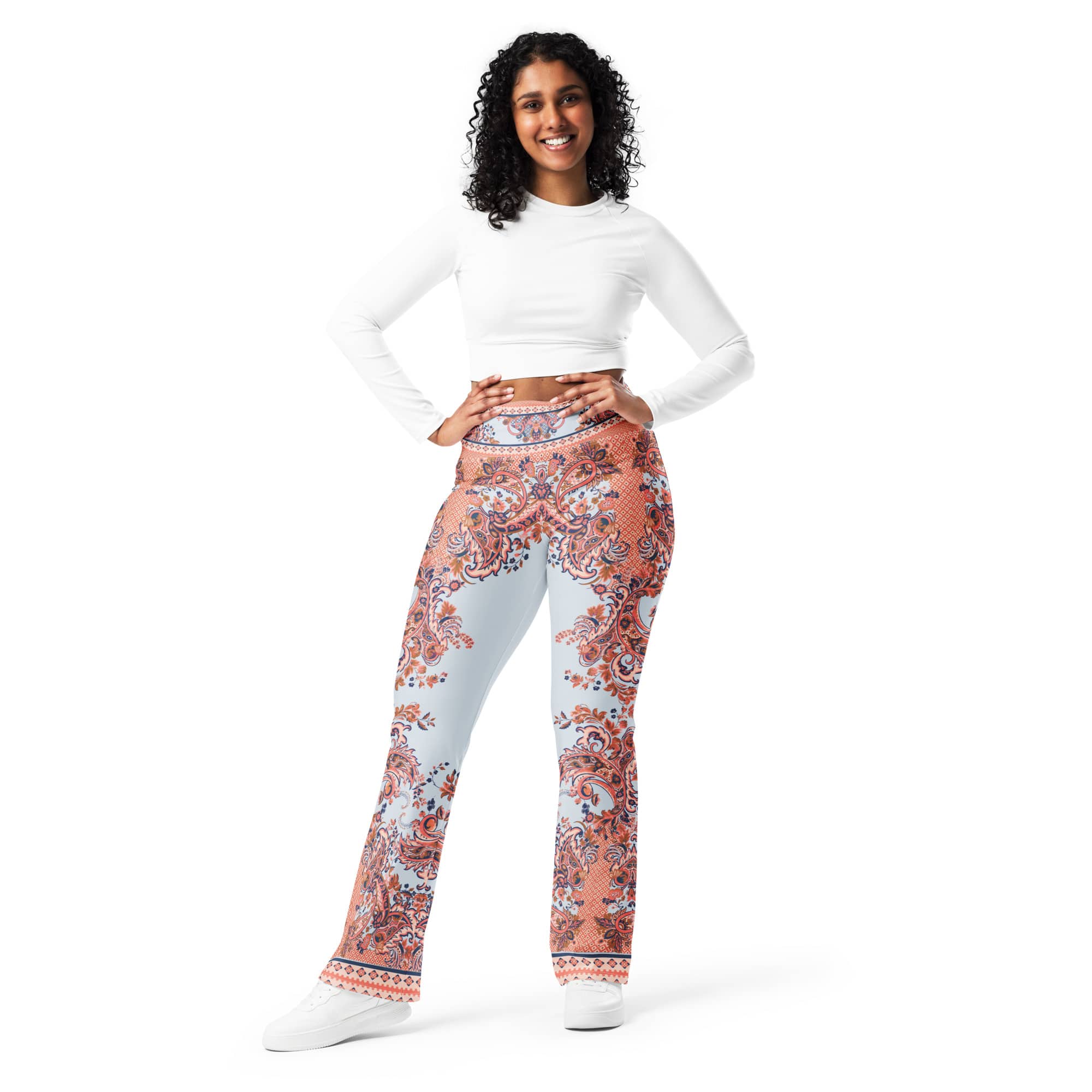 Mediterranean Paisley Flare Leggings