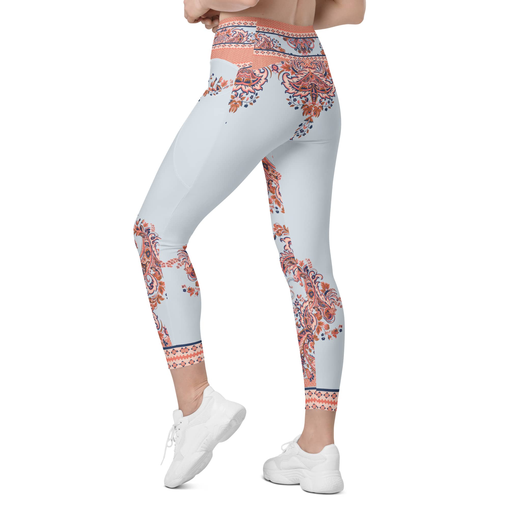 Mediterranean Paisley Leggings With Pockets