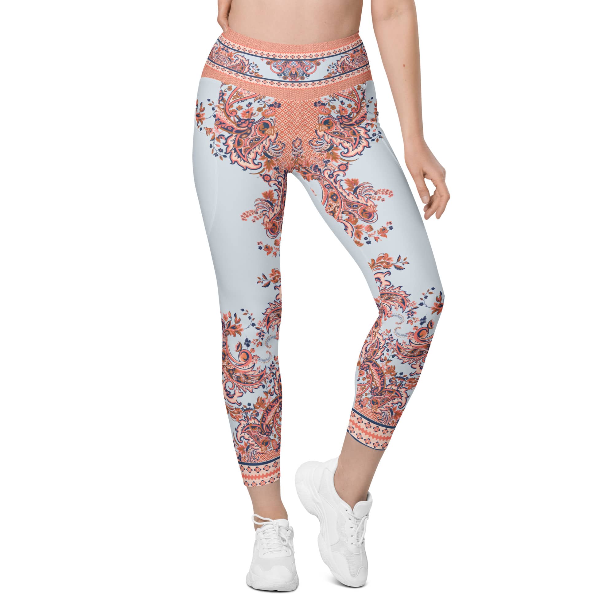 Mediterranean Paisley Leggings With Pockets