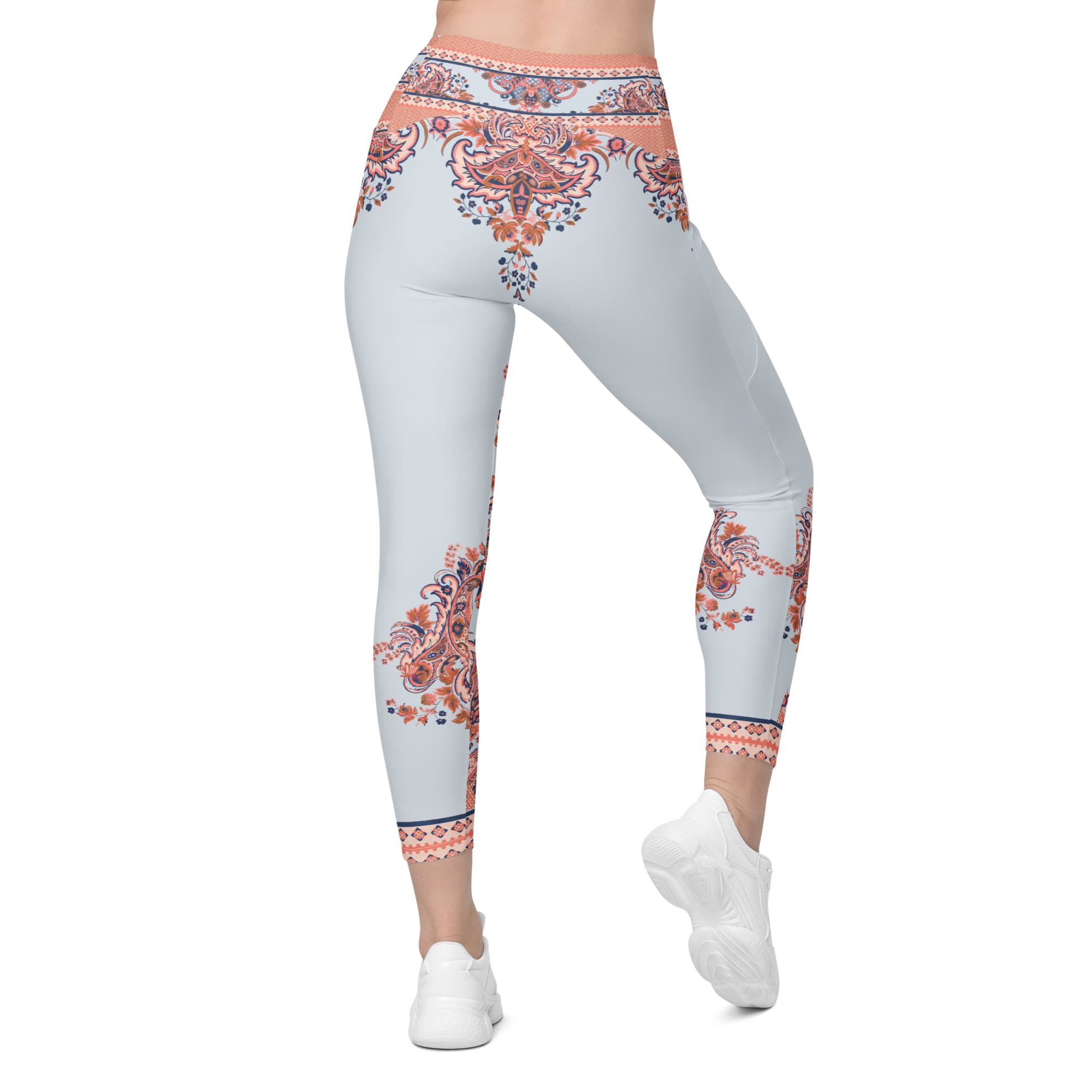 Mediterranean Paisley Leggings With Pockets