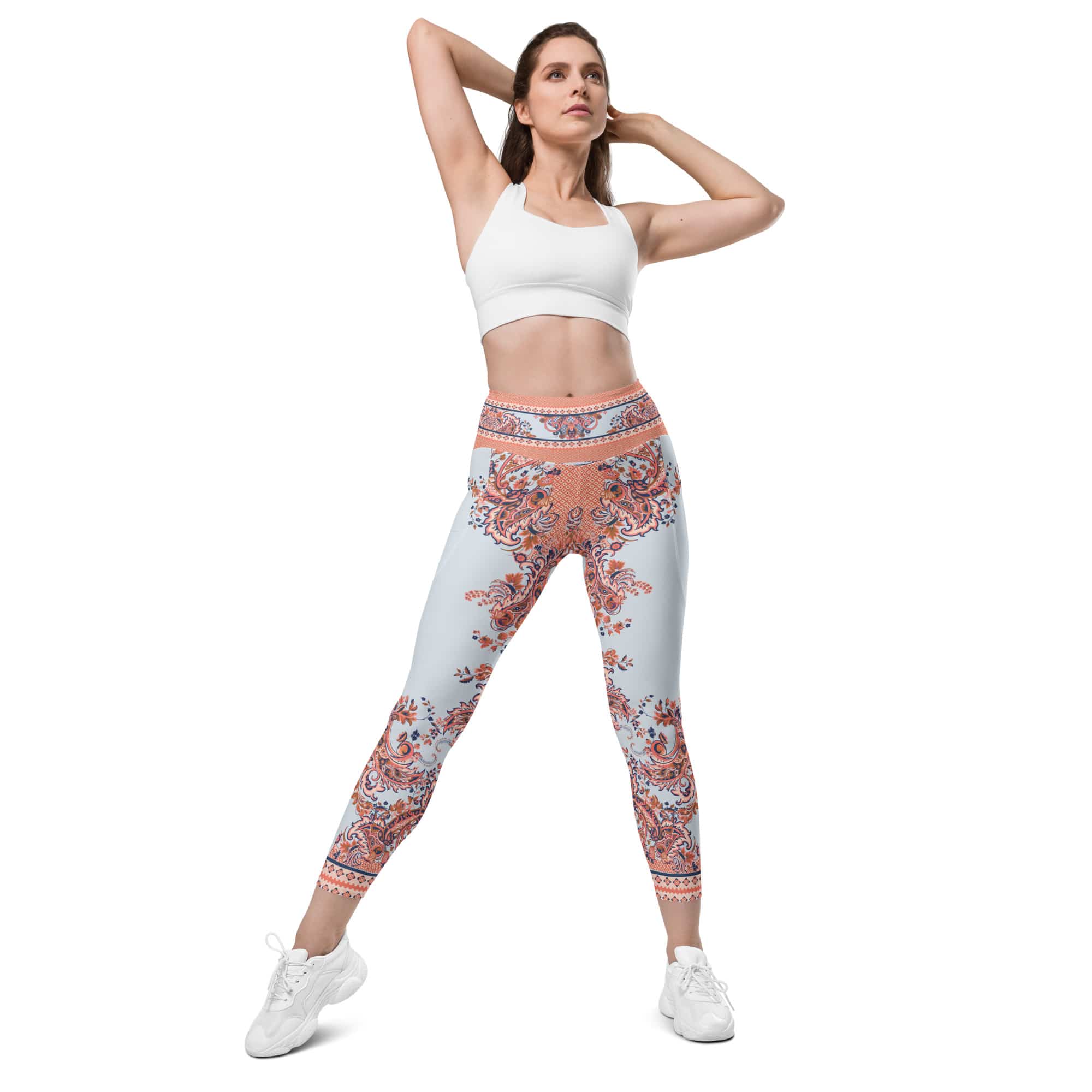 Mediterranean Paisley Leggings With Pockets