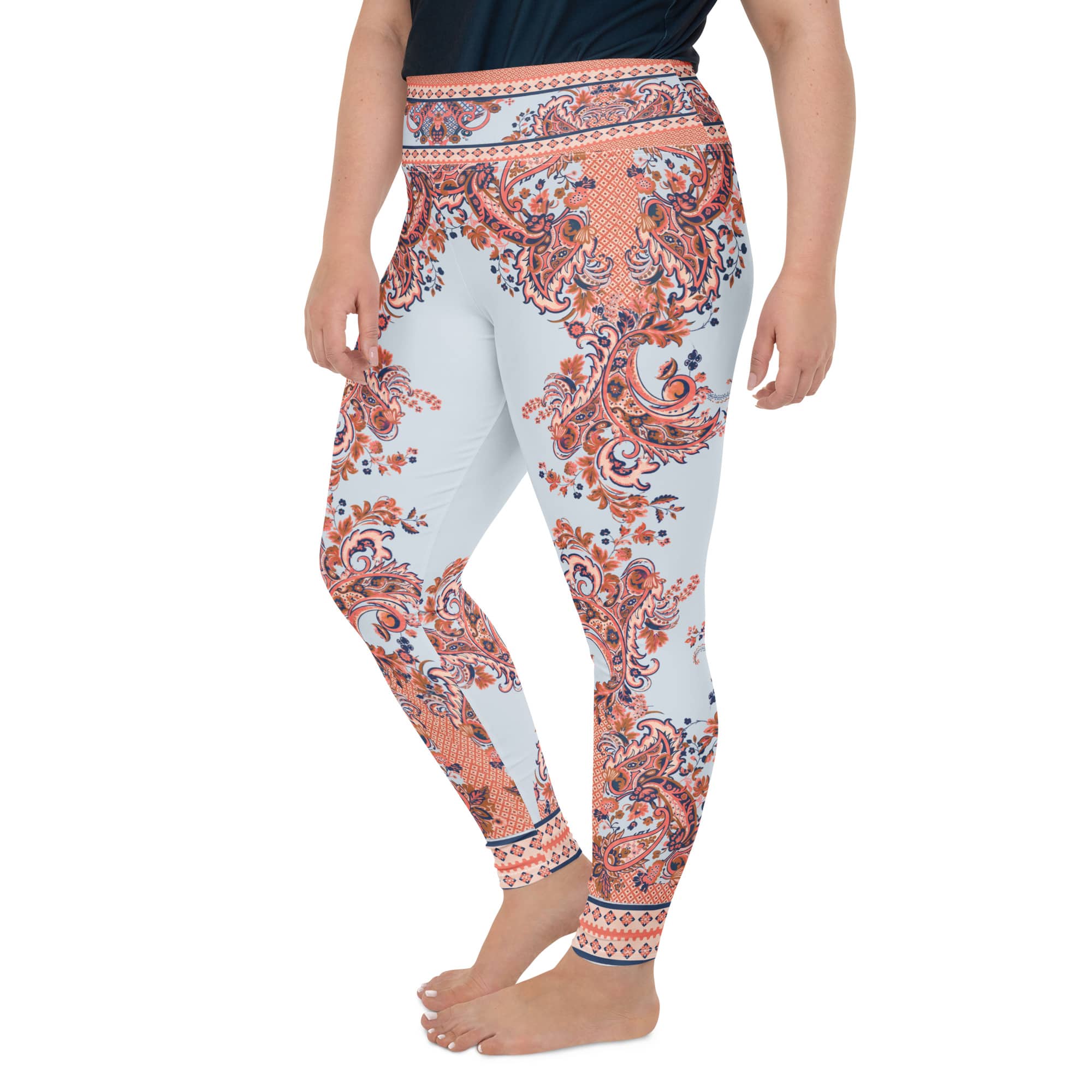 Mediterranean Paisley Plus Size Leggings