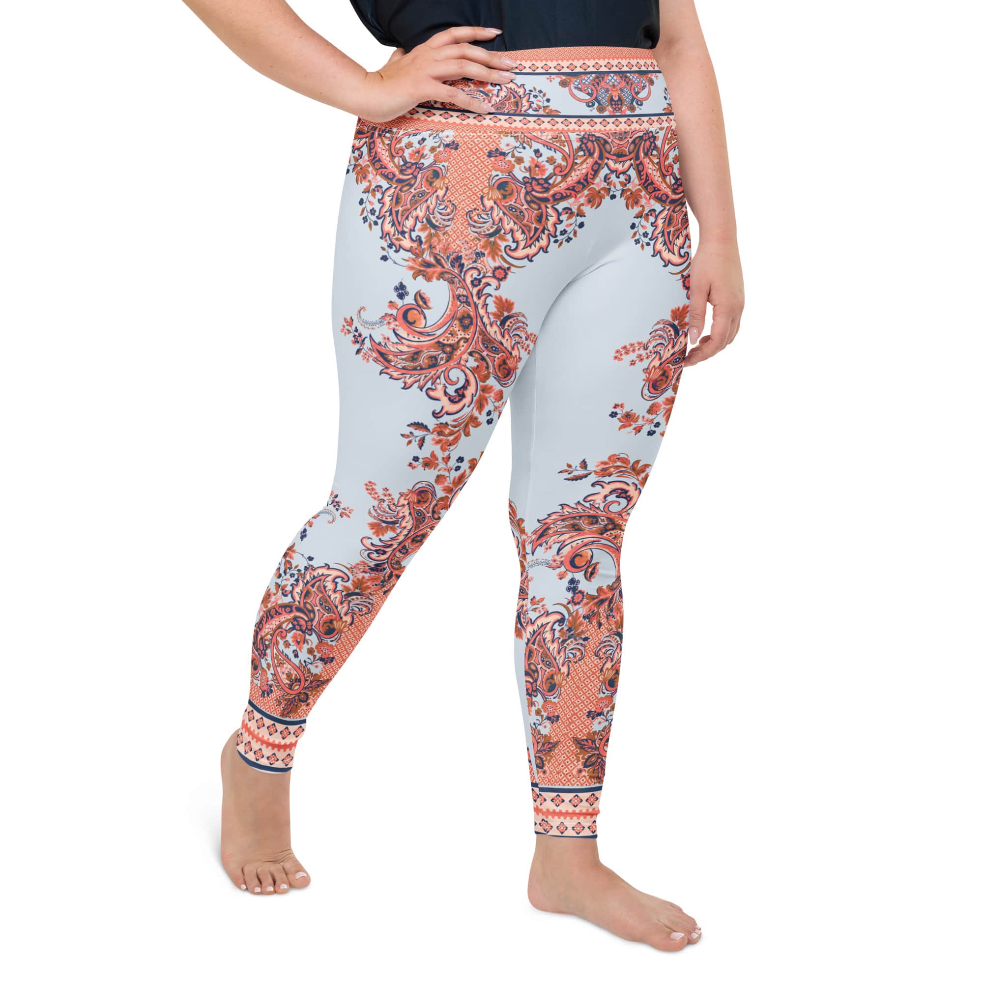 Mediterranean Paisley Plus Size Leggings