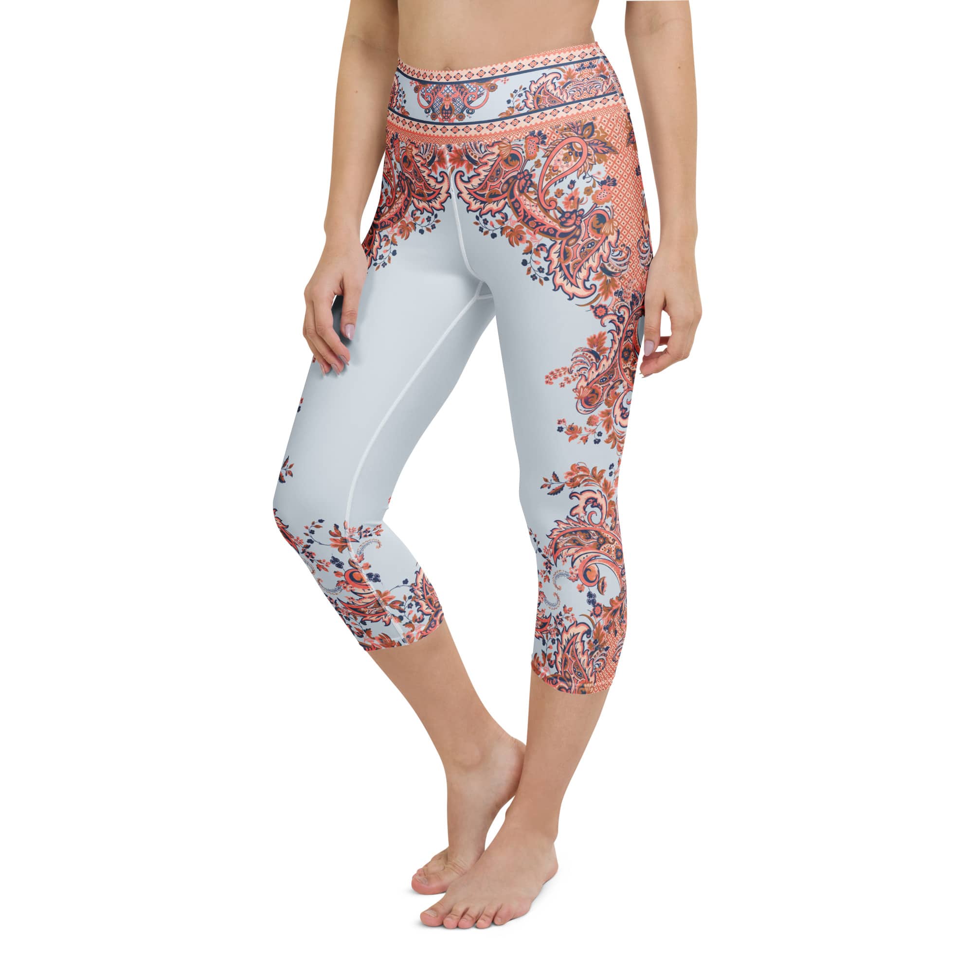 Mediterranean Paisley Yoga Capris