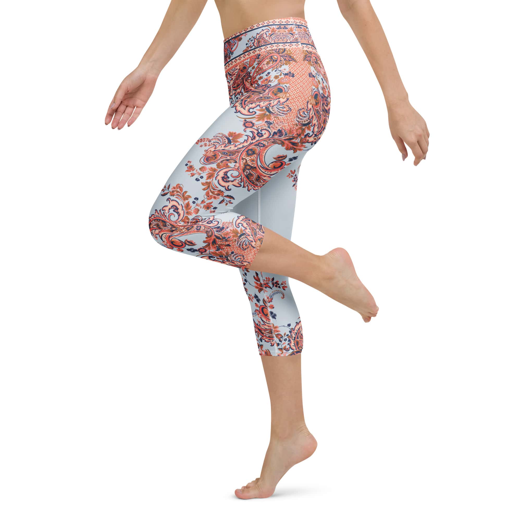 Mediterranean Paisley Yoga Capris