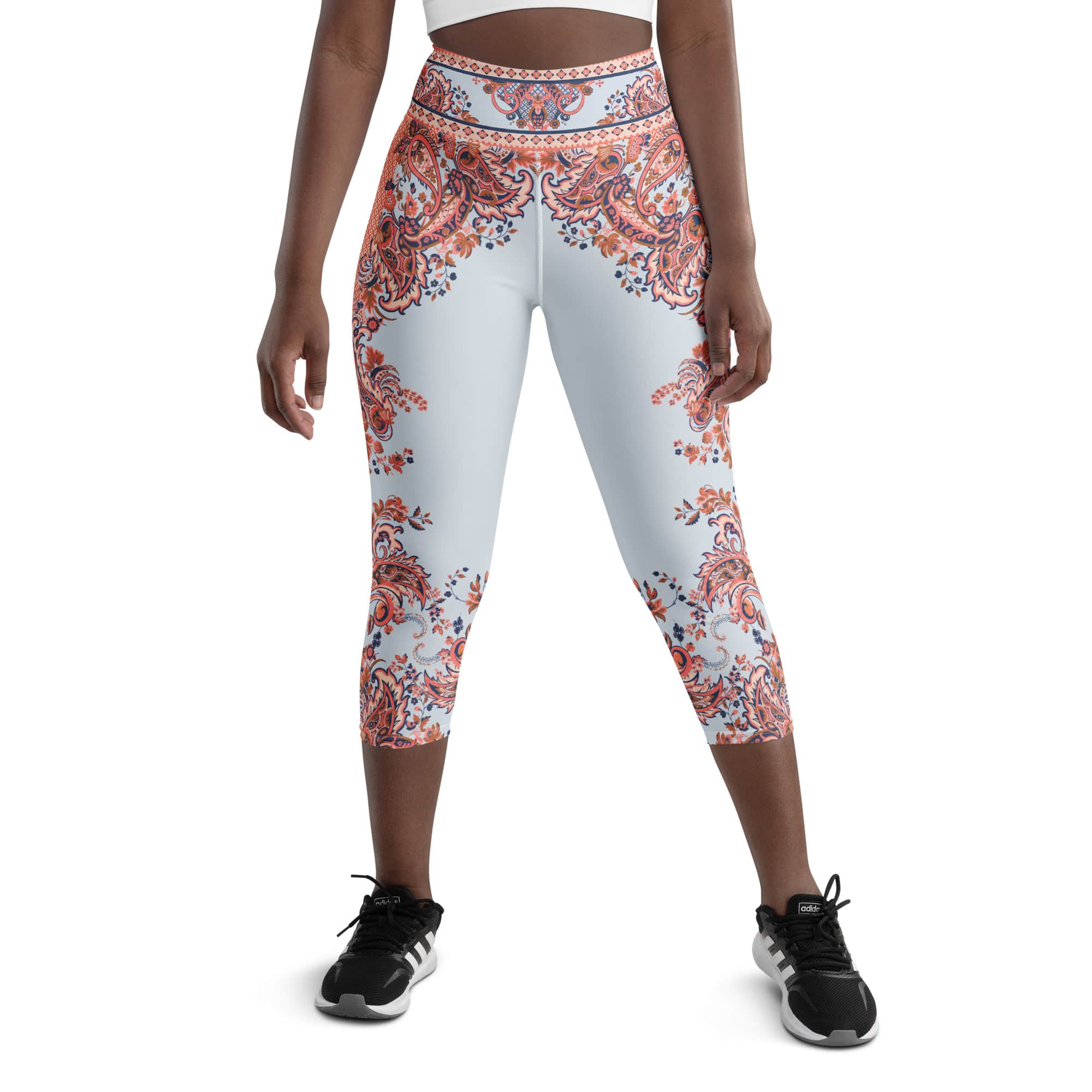 Mediterranean Paisley Yoga Capris