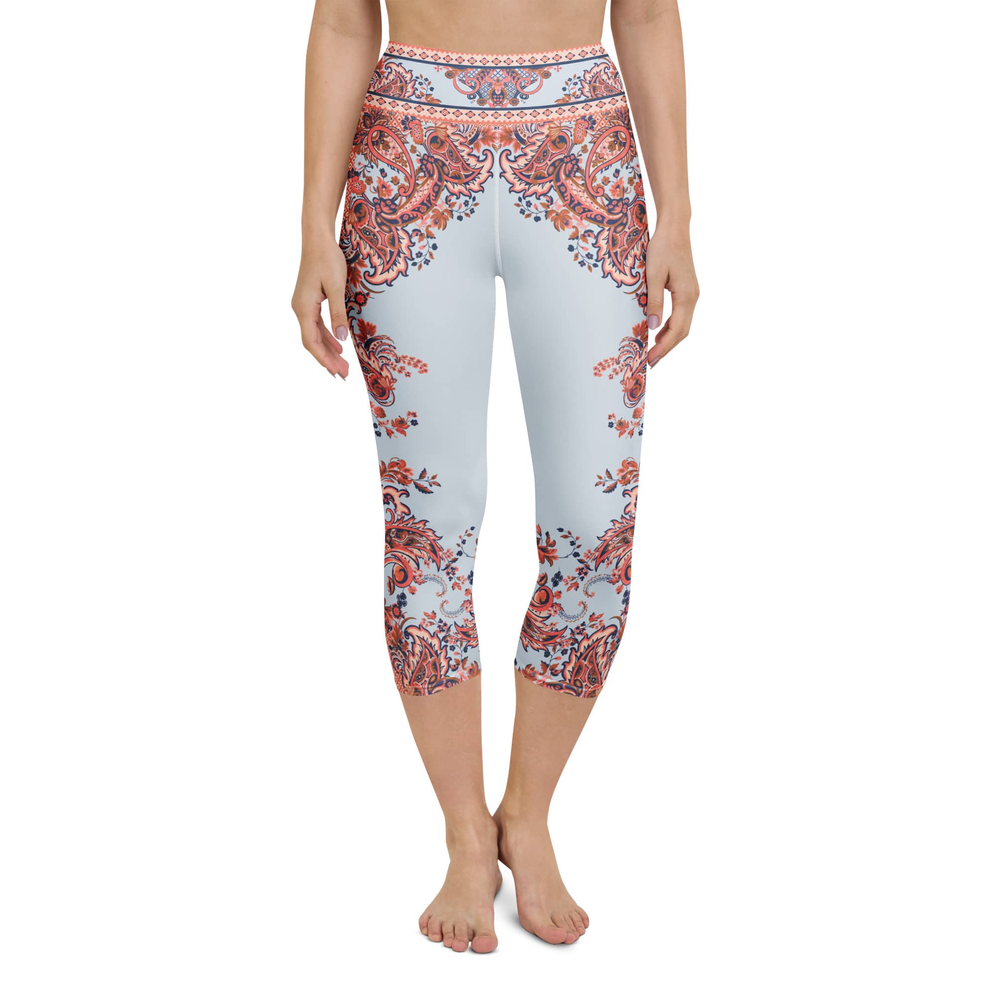 Mediterranean Paisley Yoga Capris