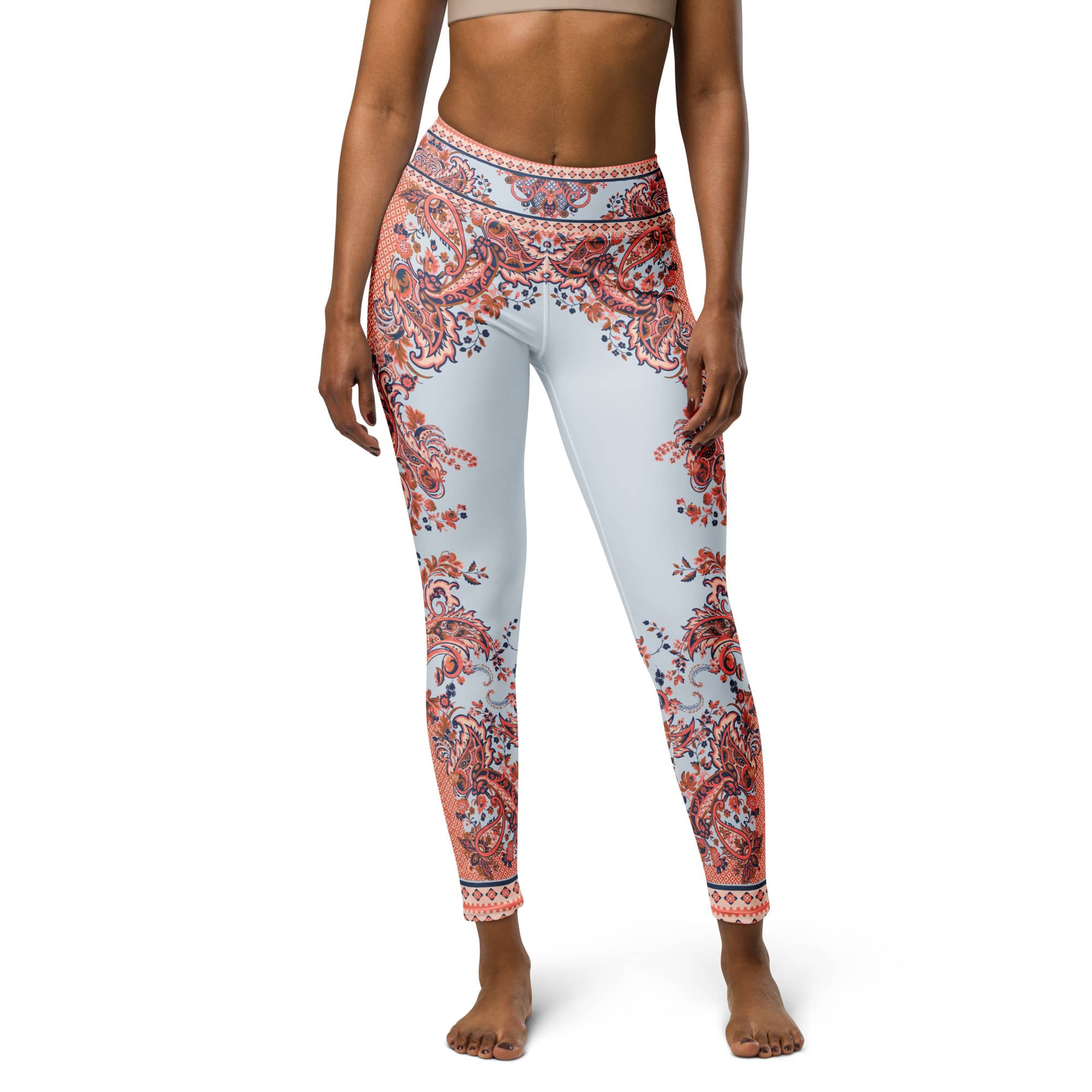 Mediterranean Paisley Yoga Leggings