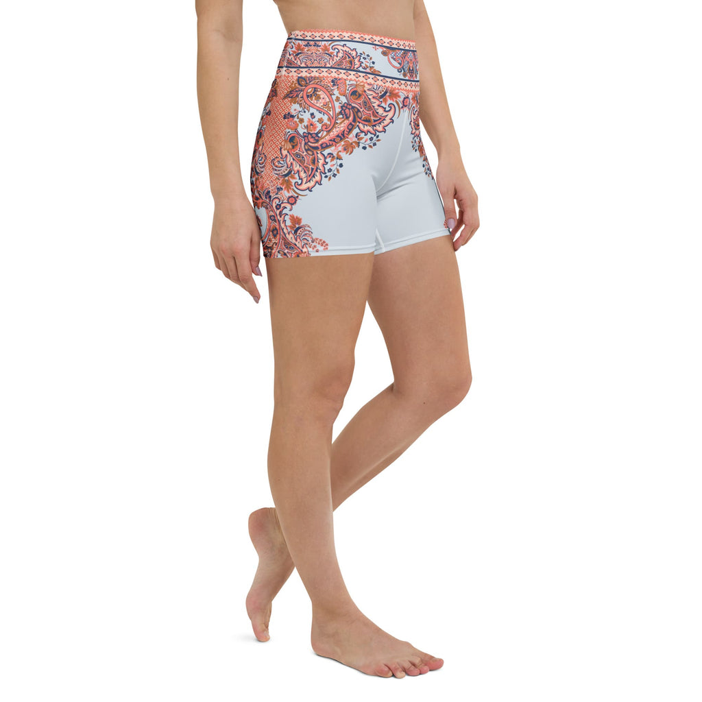 Mediterranean Paisley Yoga Shorts
