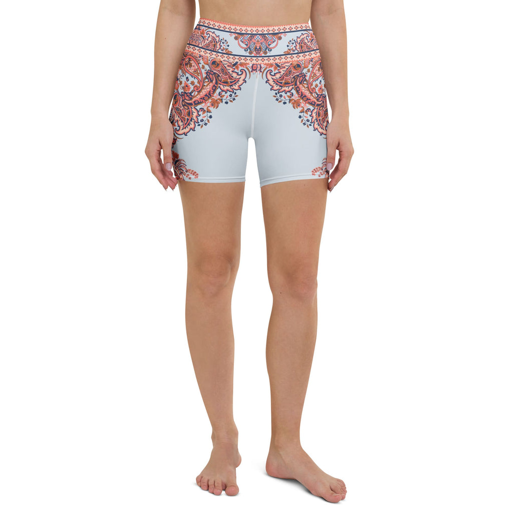 Mediterranean Paisley Yoga Shorts