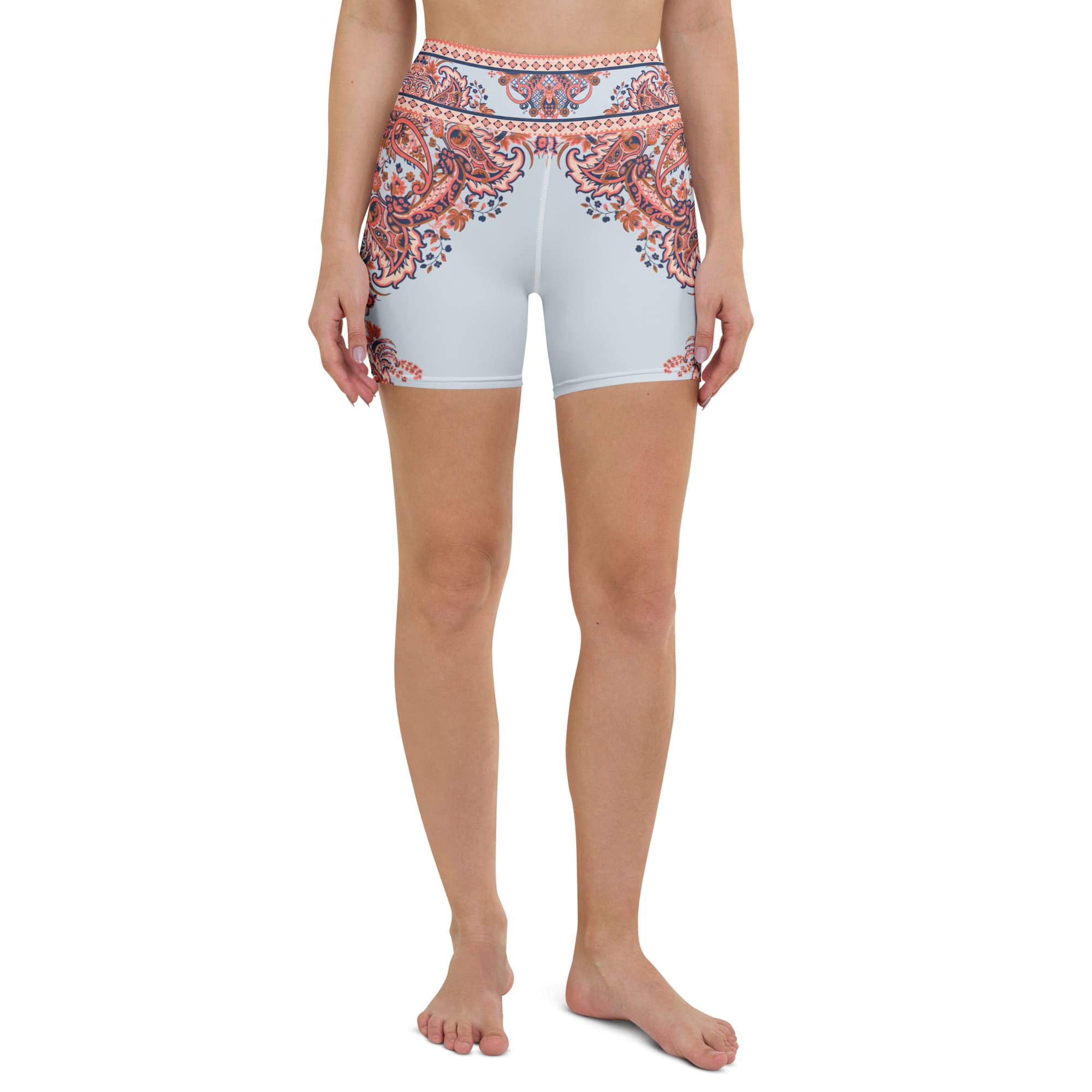 Mediterranean Paisley Yoga Shorts