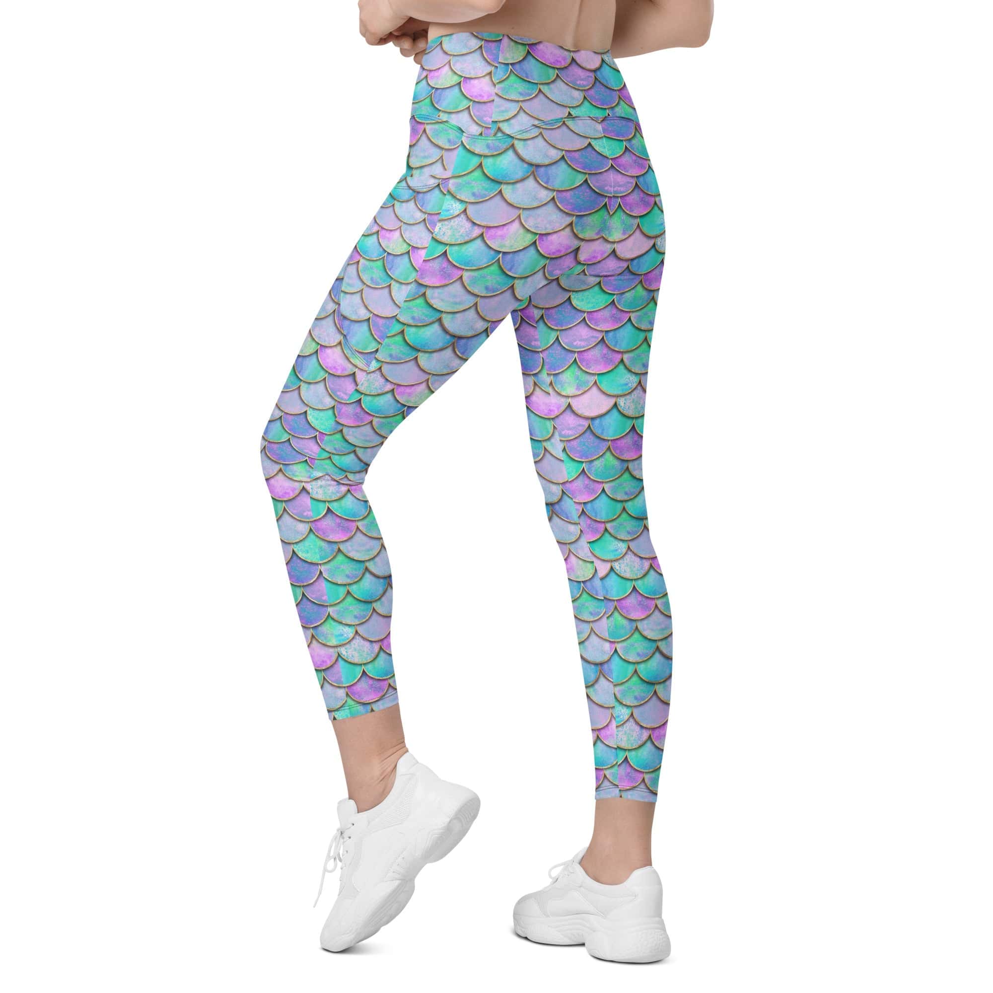Mermaid Skin Crossover Leggings With Pockets