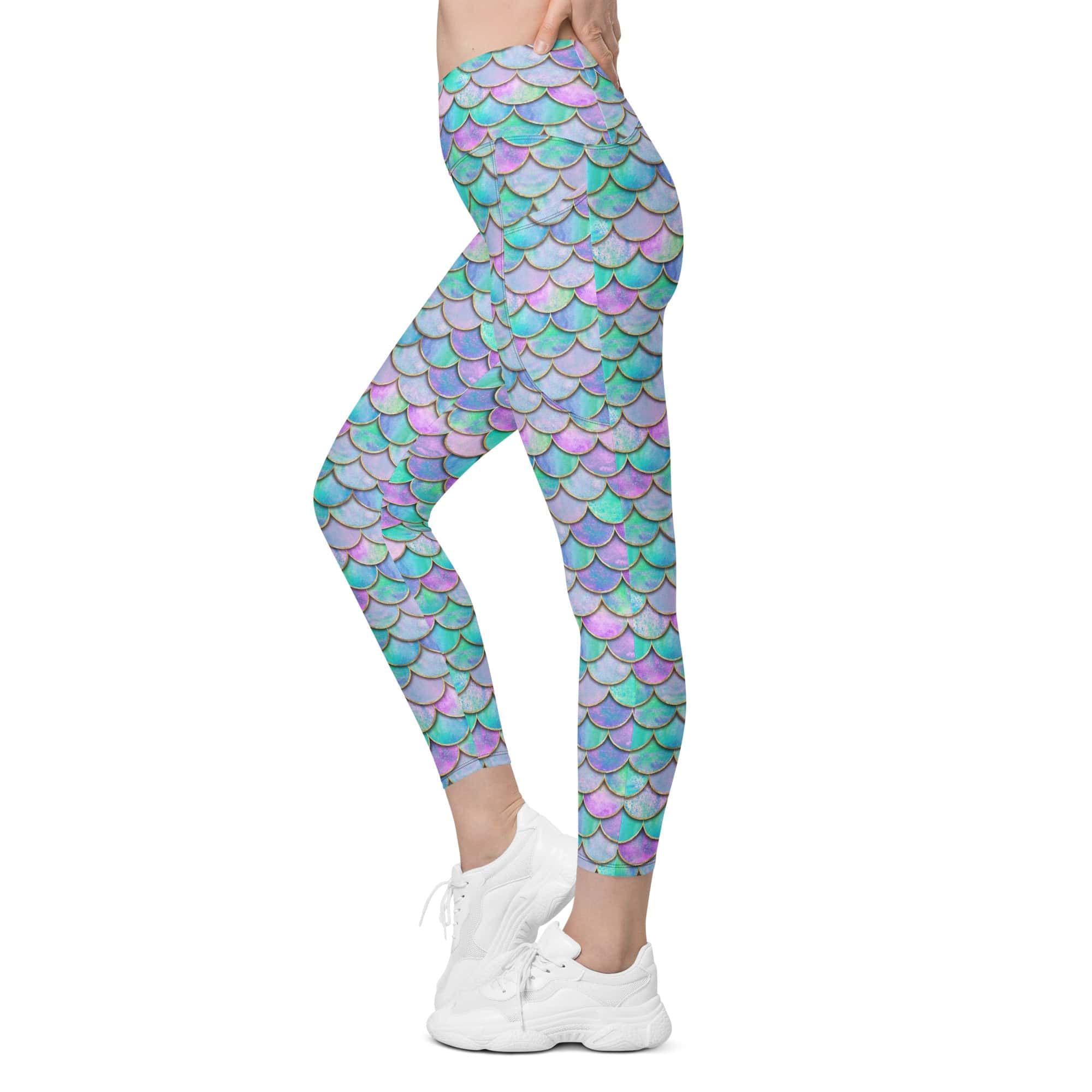 Mermaid Skin Crossover Leggings With Pockets