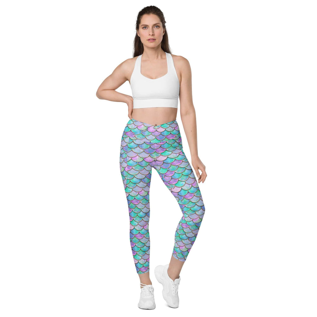 Mermaid Skin Crossover Leggings With Pockets
