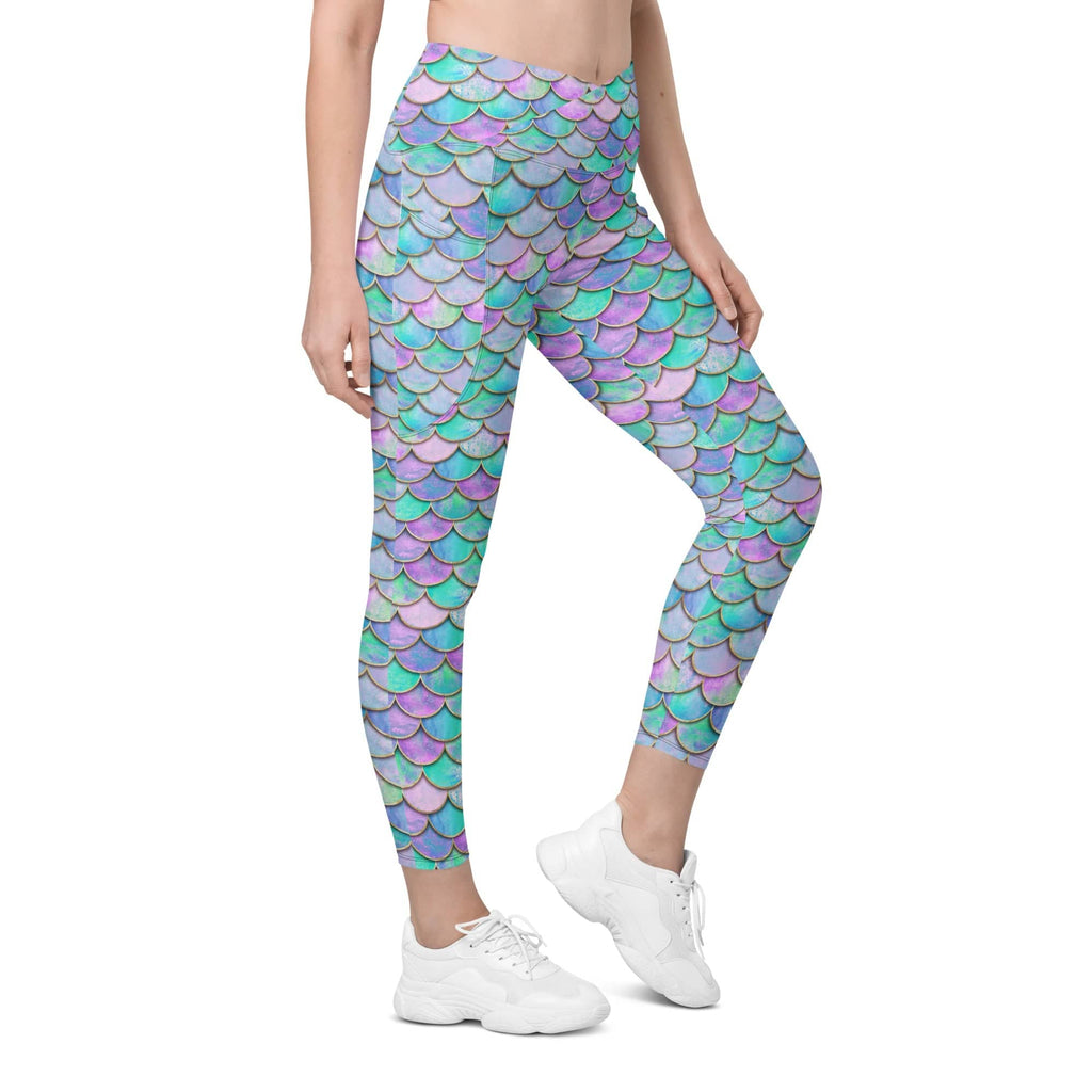 Mermaid Skin Crossover Leggings With Pockets