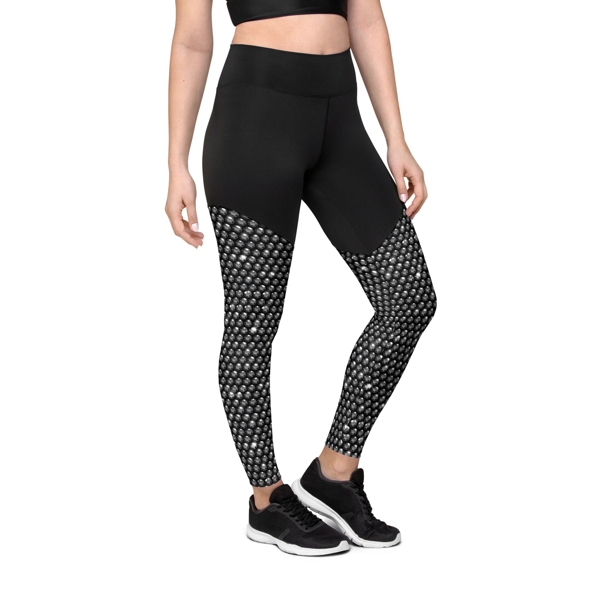 Midnight Bedazzled Print Compression Leggings