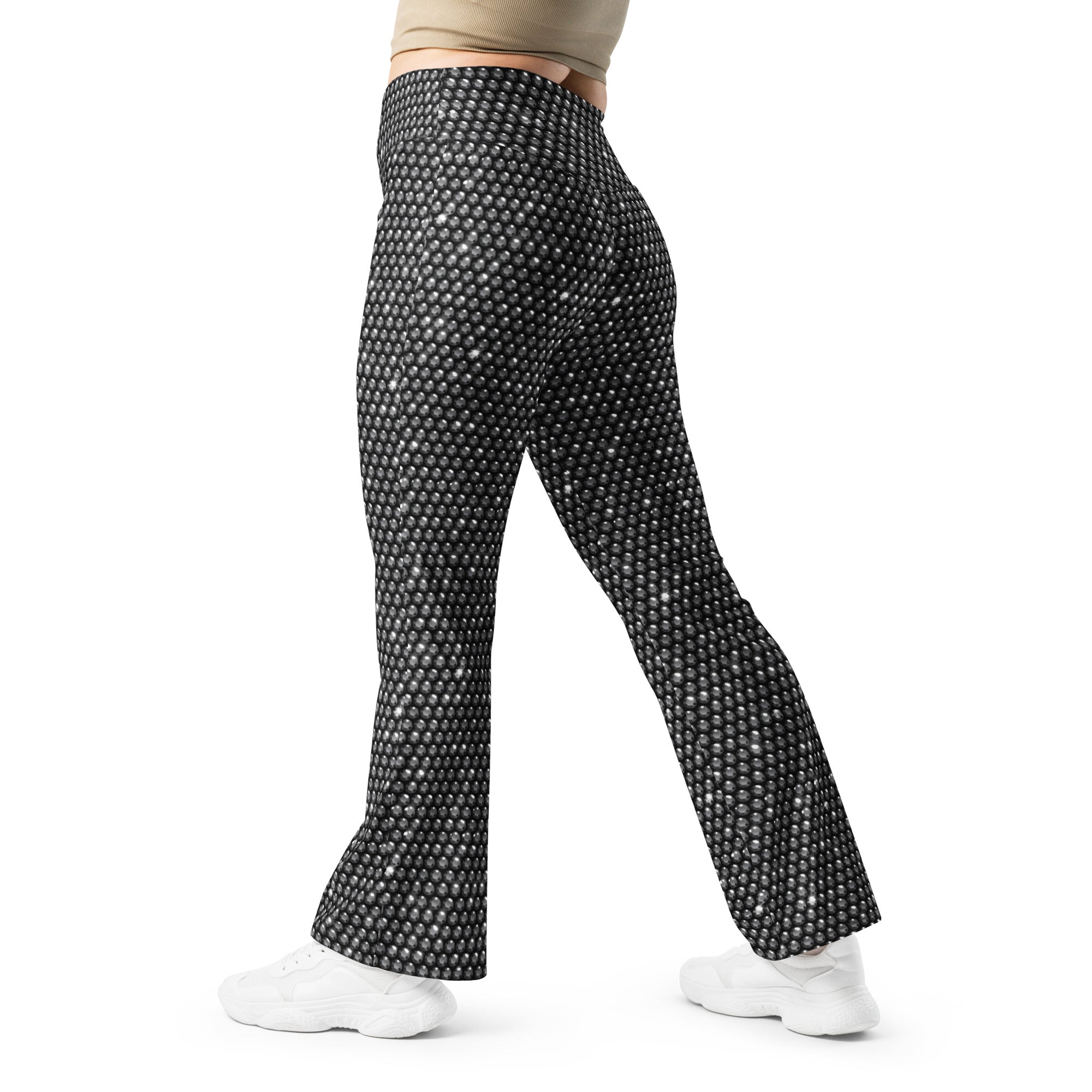 Midnight Bedazzled Print Flare Leggings