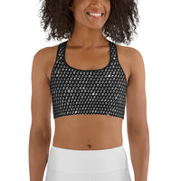 Midnight Bedazzled Print Sports Bra