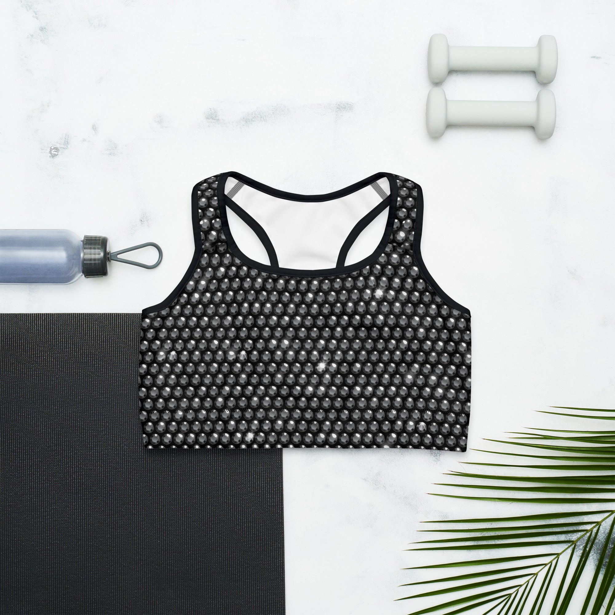 Midnight Bedazzled Print Sports Bra