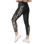 Midnight Lace Crossover Leggings With Pockets
