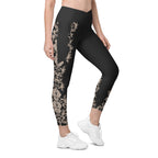 Midnight Lace Crossover Leggings With Pockets