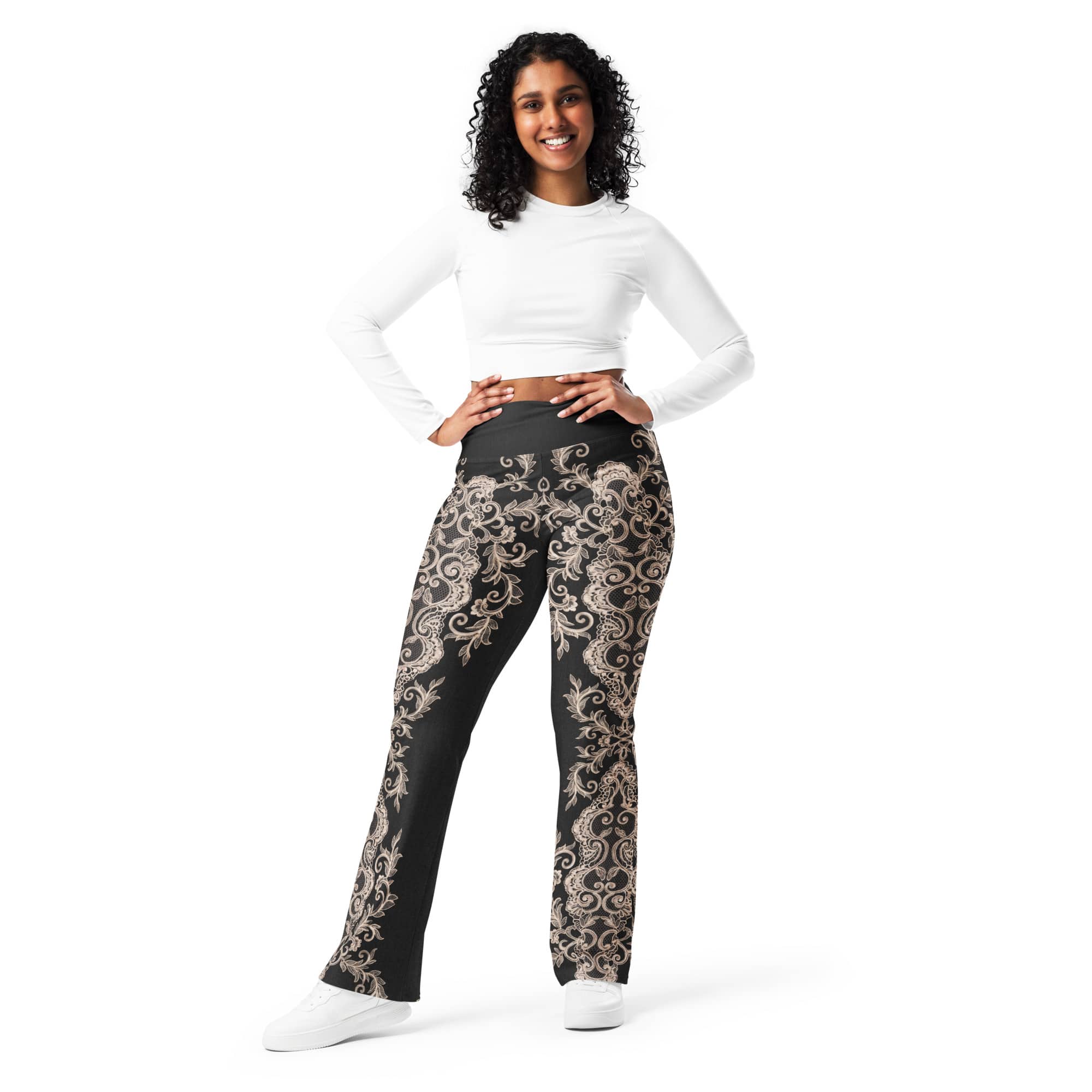 Midnight Lace Flare Leggings