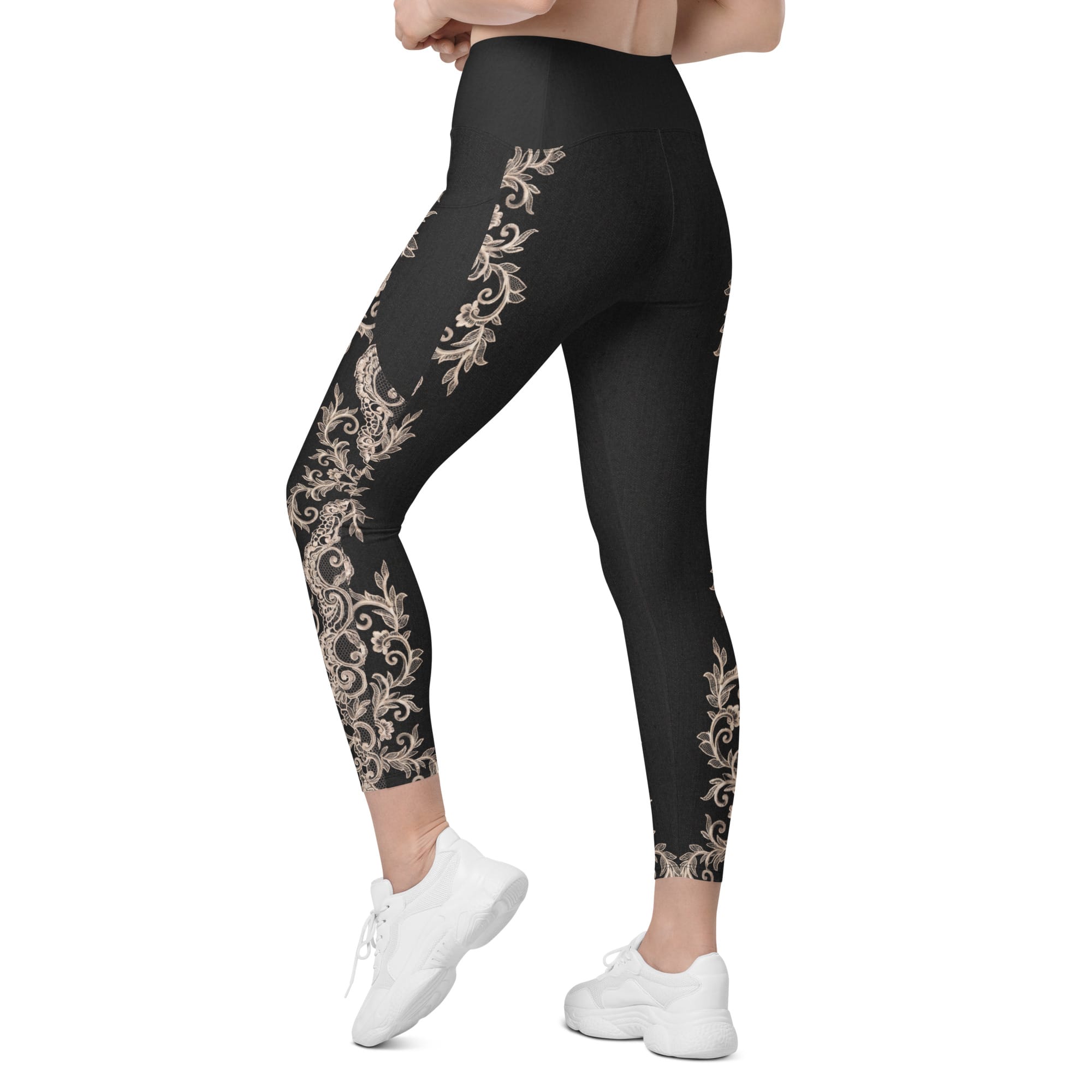 Midnight Lace Leggings With Pockets