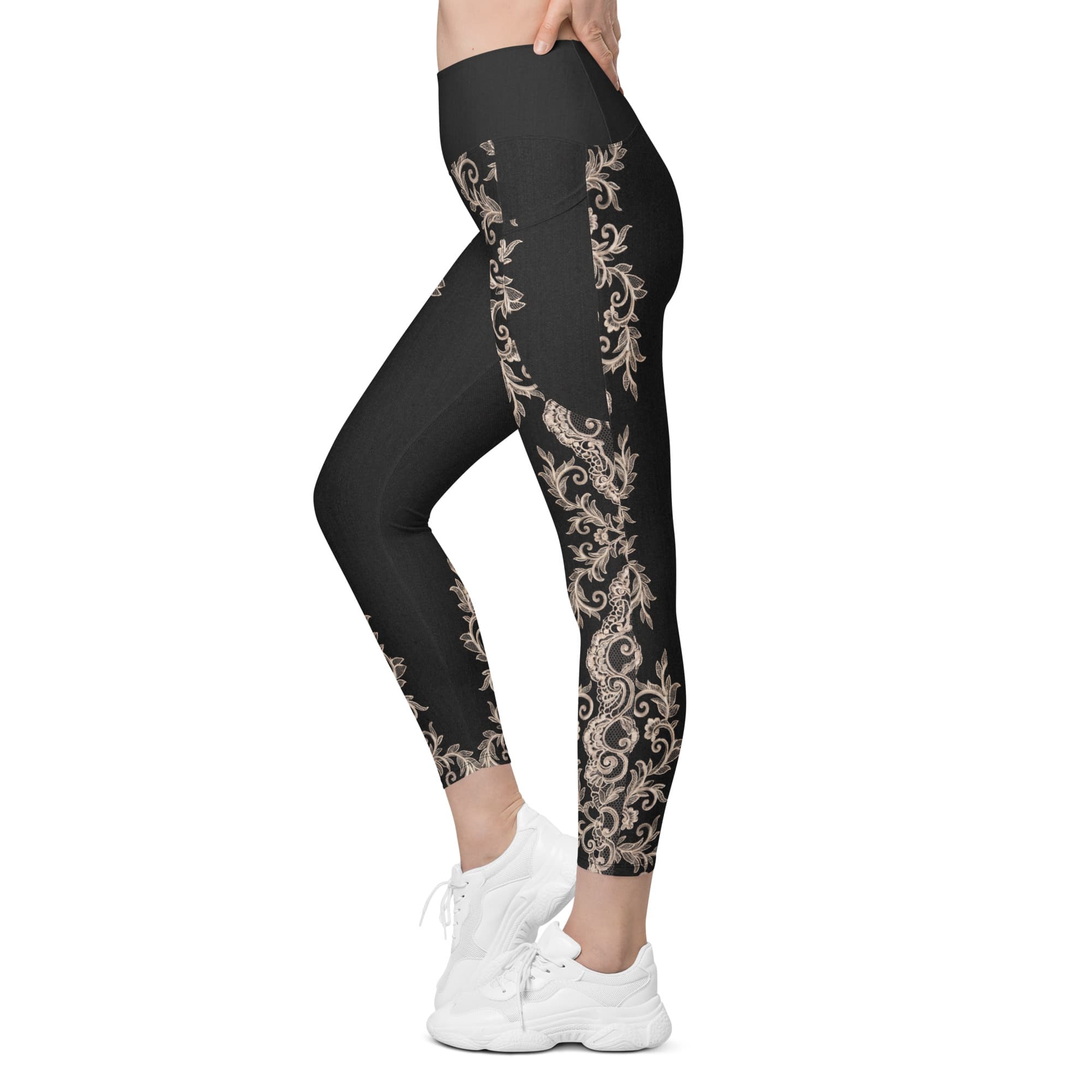 Midnight Lace Leggings With Pockets