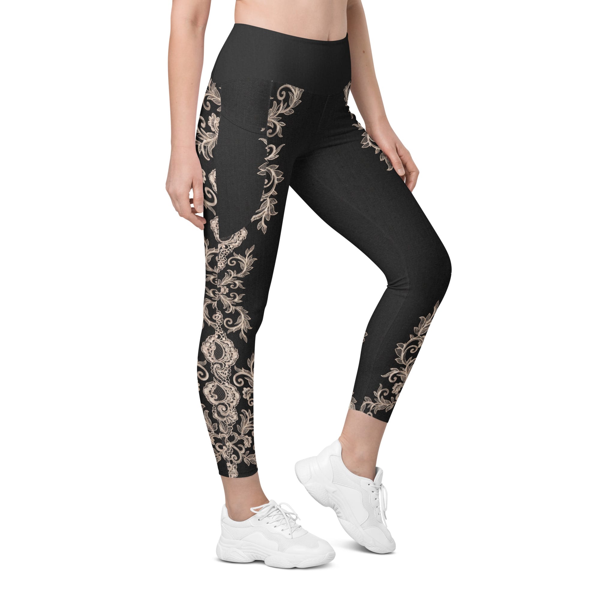 Midnight Lace Leggings With Pockets