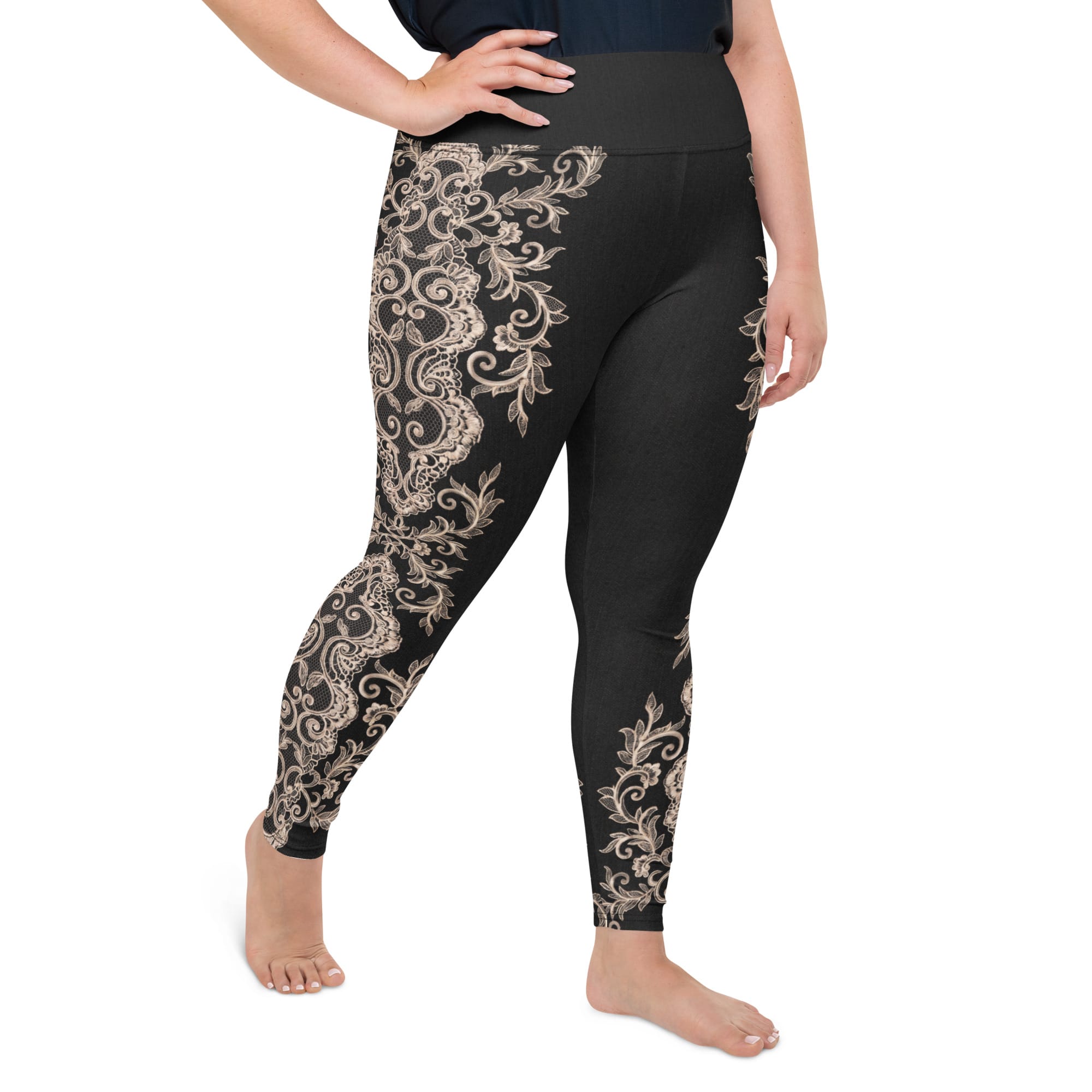 Midnight Lace Plus Size Leggings
