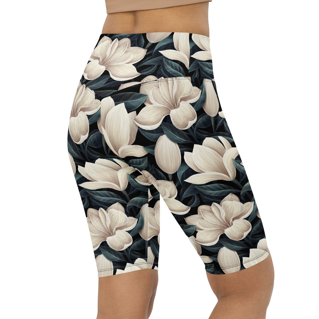 Midnight Magnolias Biker Shorts