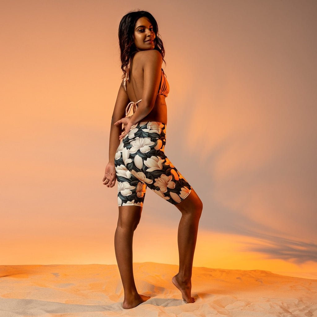 Midnight Magnolias Biker Shorts