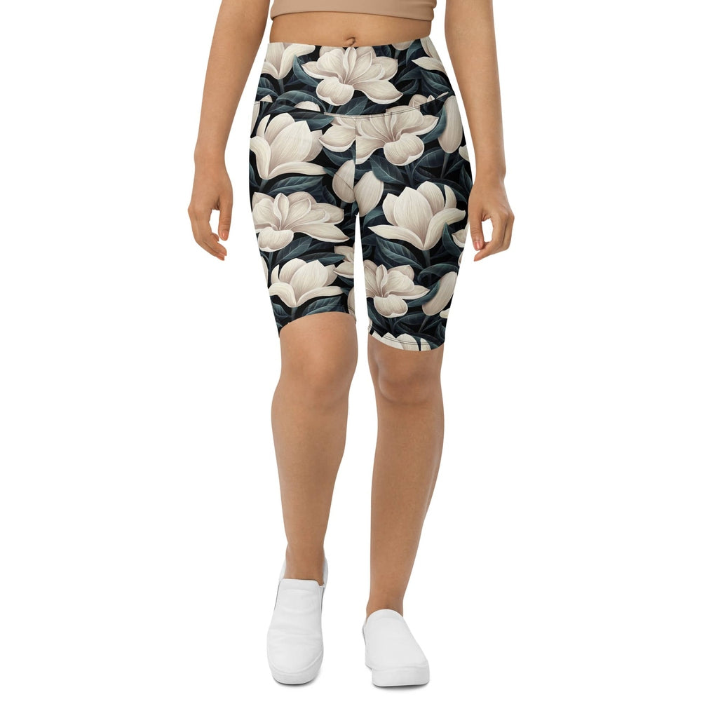 Midnight Magnolias Biker Shorts
