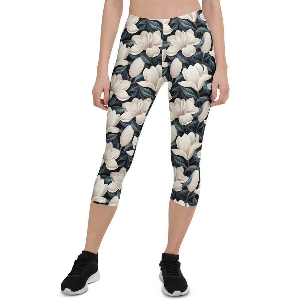 Midnight Magnolias Capris