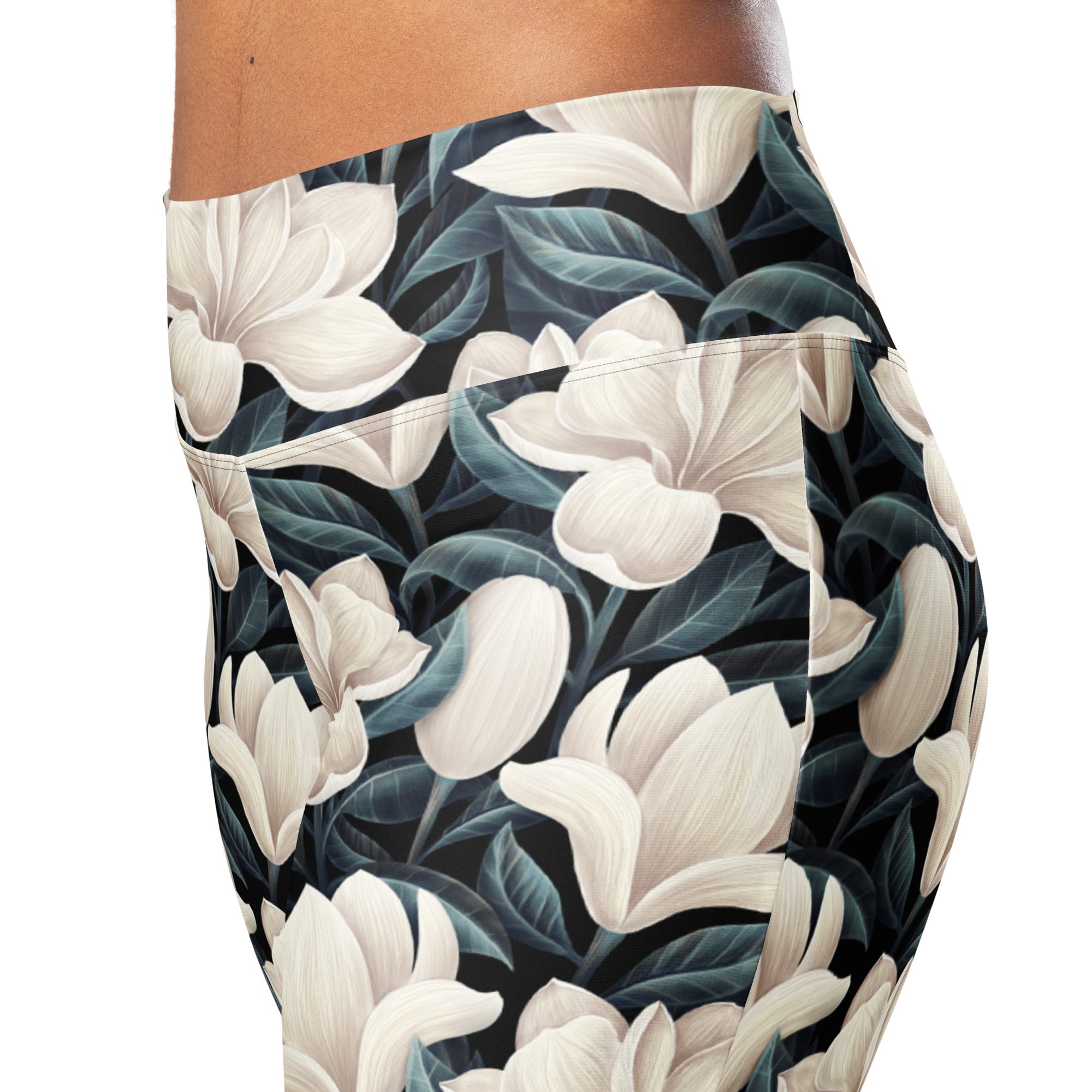 Midnight Magnolias Flare Leggings
