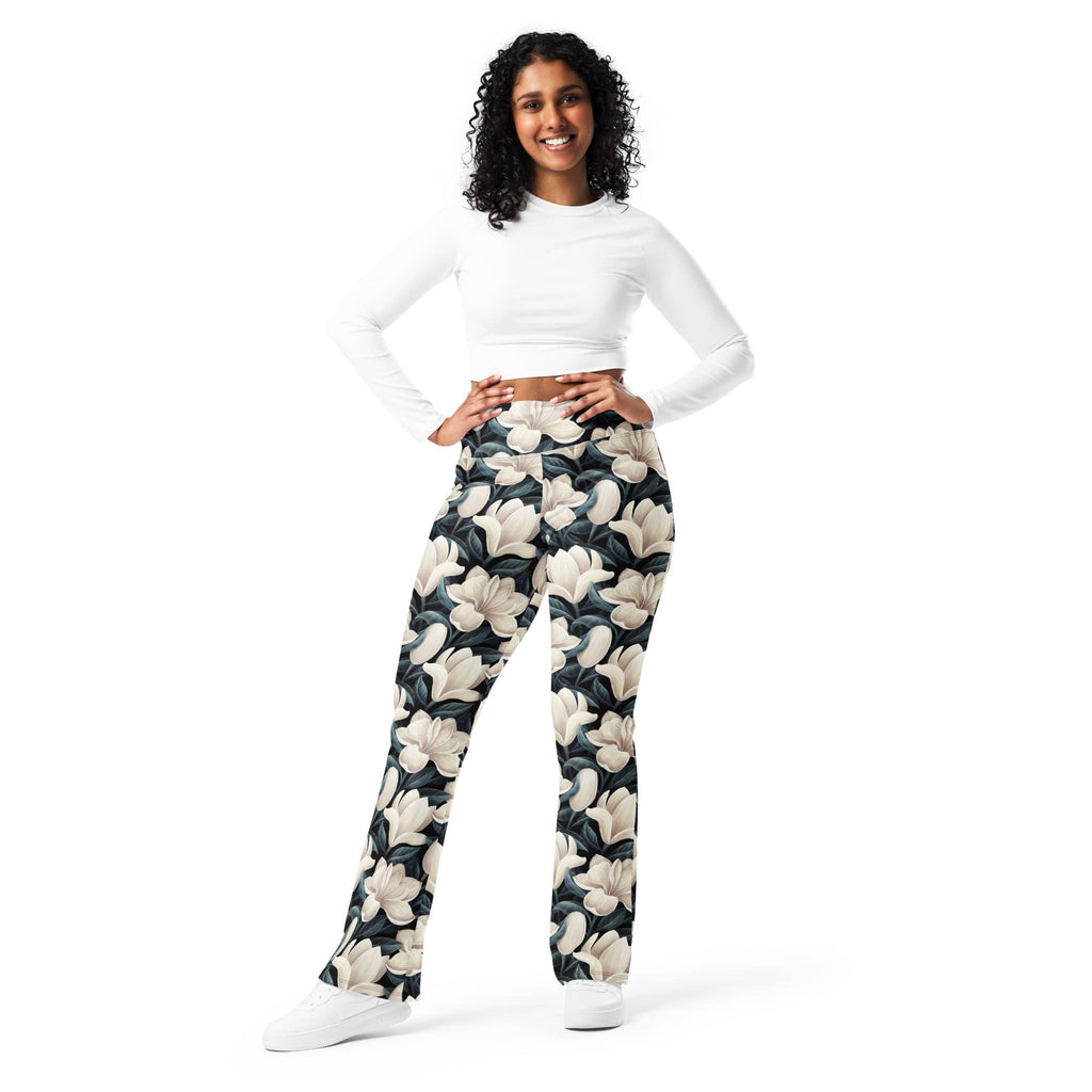 Midnight Magnolias Flare Leggings