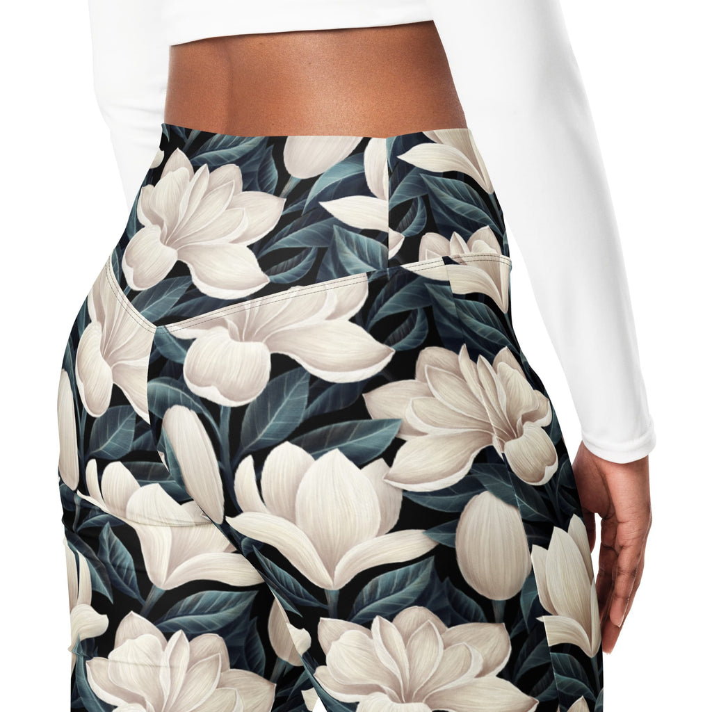Midnight Magnolias Flare Leggings
